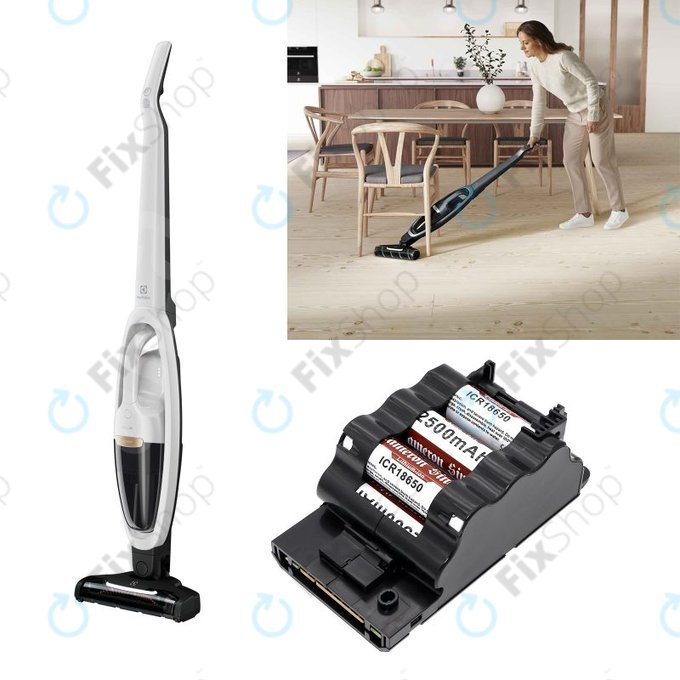 Batterie pour Electrolux Well Q8, WQ81-3OMB, WQ81-PANIM, 2500mAh, Li-Ion, 25.2V, BABP259LI20-TP, HQ