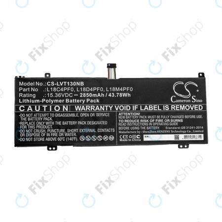 Batterie pour Lenovo ThinkBook 13s, 14s, 2850mAh, Li-Pol, 15.36V, L18C4PF0, HQ