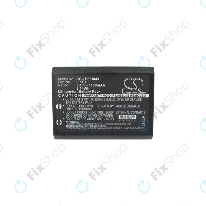 Canon EOS 1100D, 1200D, Kiss X50, Rebel T3, T5 - Batterie LP-E10 Li-Ion 1100mAh HQ