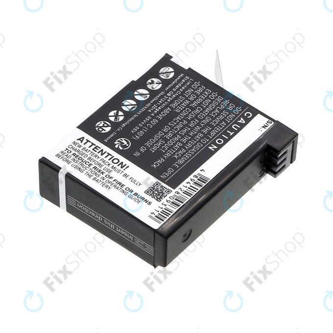 Batterie pour GoPro Hero 4, 1160mAh, Li-Ion, 3.8V, AHDBT-401, HQ