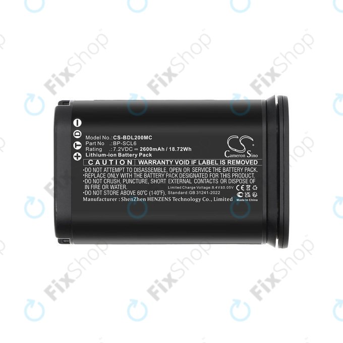 Batterie pour Leica Q2, Q3, SL2, SL2s, 2600mAh, Li-Ion, 7.2V, BP-SCL6, HQ
