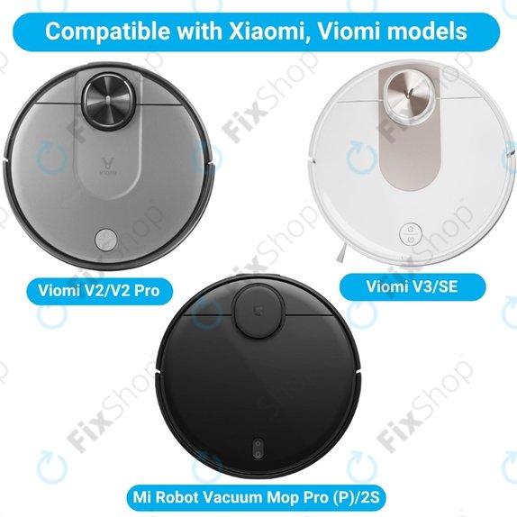 Kit de pièces de rechange pour Xiaomi Viomi V2, V2 Pro, V3, SE, Mi Robot Vacuum Mop Pro (P), 2S (1x Brosse principale, 2x Filtre, 2x Brosse latérale, 2x Chiffon de vadrouille)
