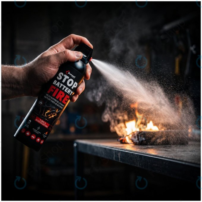 Bonpet Spray extincteur pour batteries au lithium, 500 ml, E-Bike & Scooter Edition