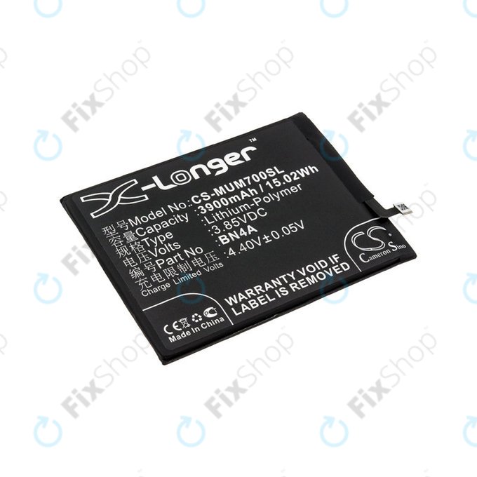 Batterie pour Xiaomi Redmi Note 7, 3900mAh, Li-Pol, 3.85 V, BN4A, HQ