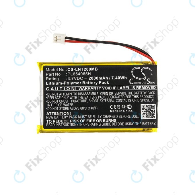 Batterie pour Luvion Prestige Touch 2, 2000mAh, Li-Pol, 3.7V, PL654065H, HQ