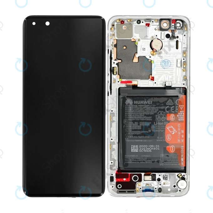 Huawei P40 Pro Plus - Ecran LCD + Ecran Tactile + Châssis + Batterie (Céramique Blanche) - 02353RBJ Genuine Service Pack