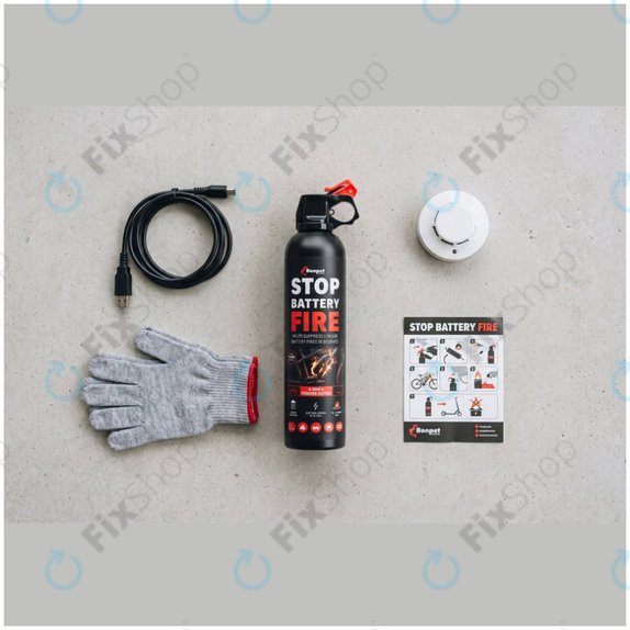 Bonpet Spray extincteur pour batteries au lithium, 500 ml, E-Bike & Scooter Edition