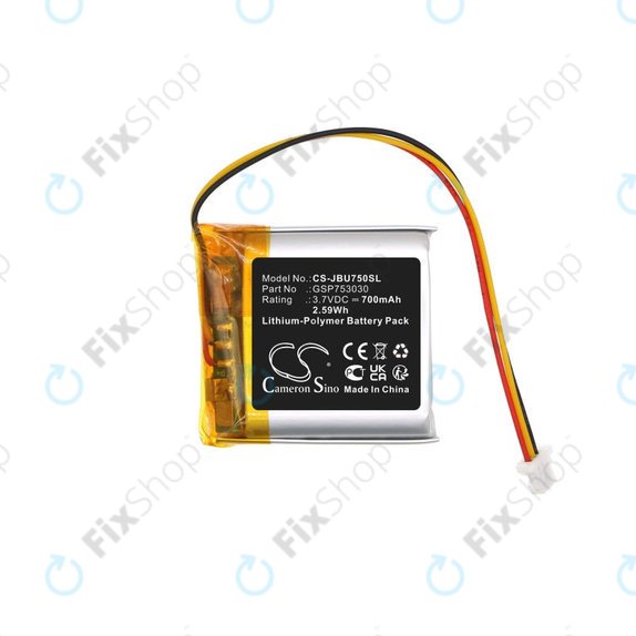 Batterie pour JBL Tune 750, 700mAh, Li-Pol, 3.7V, GSP753030, HQ