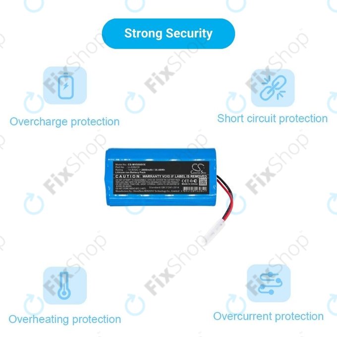 Xiaomi Mijia G1, série Flyco FC, myVacBot SN500, série Panasonic MC, Phicomm X3, série Puppy R - Batterie Li-026418 2600mAh HQ