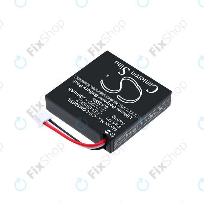 Batterie pour Logitech H800, 230mAh, Li-Pol, 3.7V, 533-000067, HQ