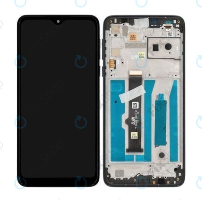 Motorola One Macro - Écran LCD + Écran Tactile + Cadre (Bleu Espace) - 5D68C15386 Genuine Service Pack