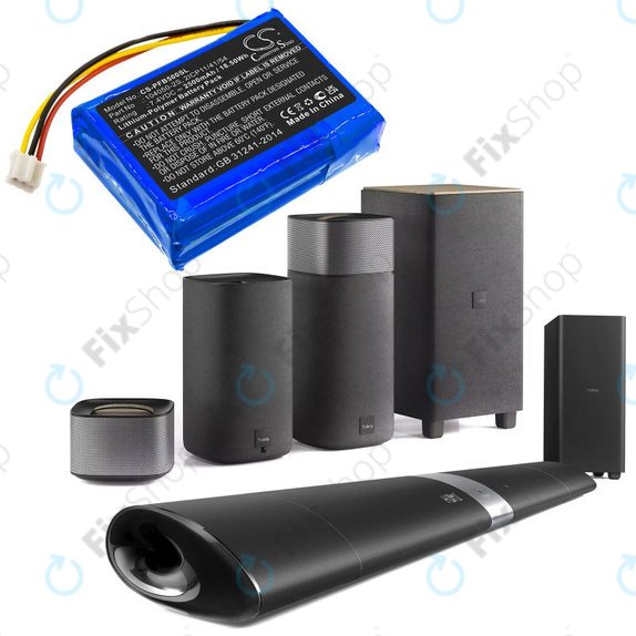 Batterie pour Philips Fidelio B5/12, Fidelio HTL9100, Fidelio HTL9300, 2500mAh, Li-Pol, 7.4V, 104050-2S, HQ