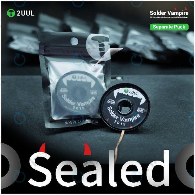 Tresse à dessouder, Solder Vampire, 2UUL DW16, emballage individuel, 10 rouleaux/boîte