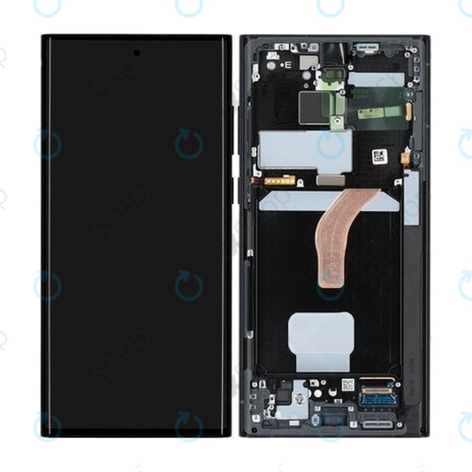Samsung Galaxy S22 Ultra S908B - Écran LCD + Écran Tactile + Cadre (Graphite) - GH82-27488E, GH82-27489E Genuine Service Pack