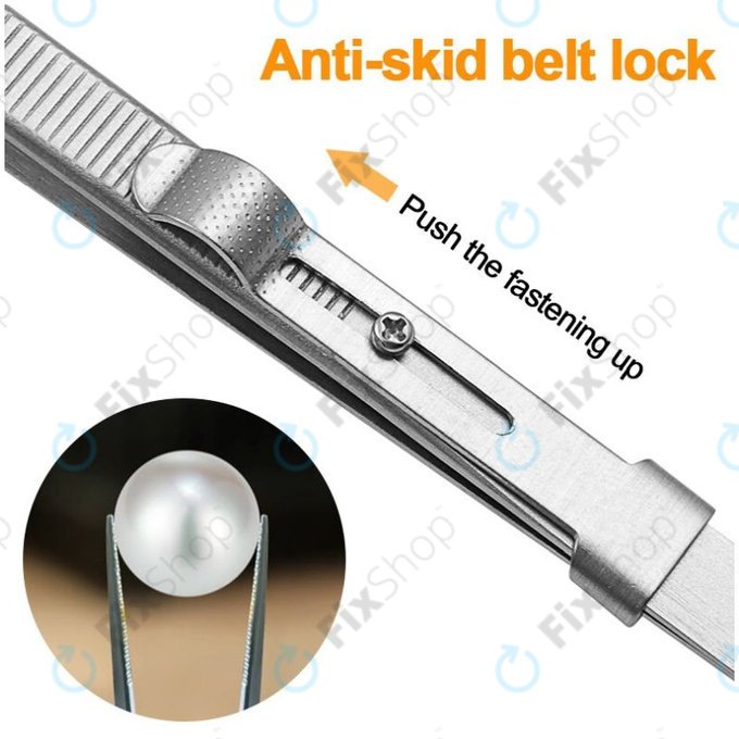 Pince à épiler professionnelle en acier inoxydable, pointe incurvée (162 mm)