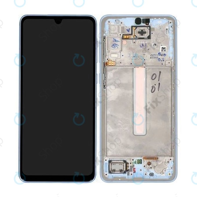 Samsung Galaxy A33 5G A336B - Écran LCD + Écran tactile + Cadre (Bleu génial) - GH82-28143C, GH82-28144C Genuine Service Pack