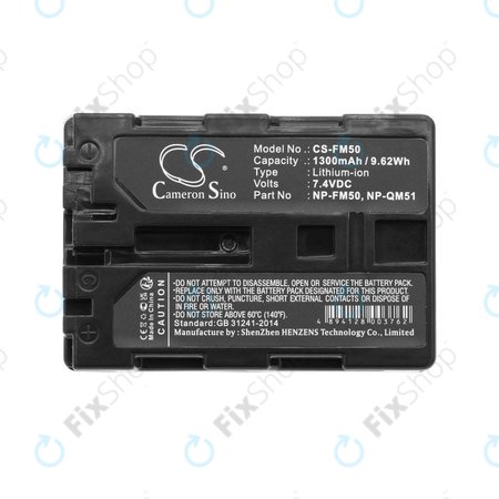 Batterie pour Sony CCD-TR108, Cyber-shot DSC-S50, 1300mAh, Li-Ion, 7.4V, NP-QM51, HQ