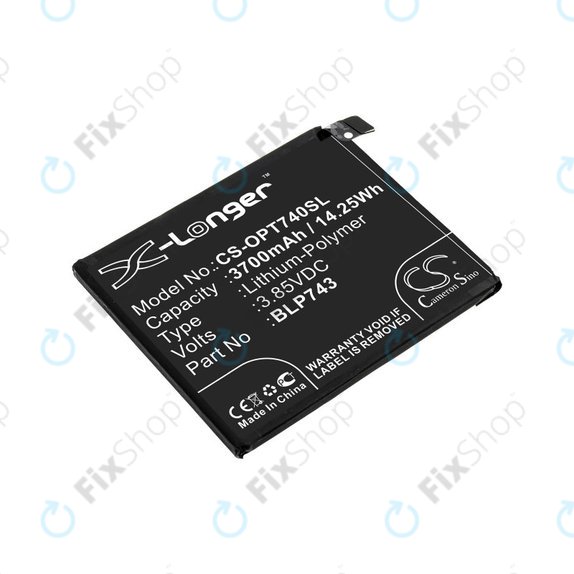 Batterie pour OnePlus 7T, 3700mAh, Li-Pol, 3.85 V, BLP743, HQ