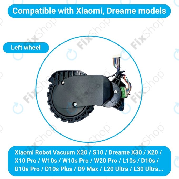 Xiaomi Robot Vacuum X20, S10, Dreame X30, X20, X10 Pro - Roue avec moteur (droite) (Noir)