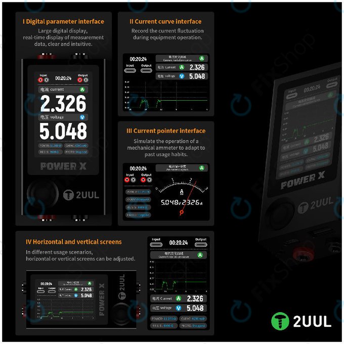 Testeur USB de tension et de courant (multimètre), 2UUL PW11