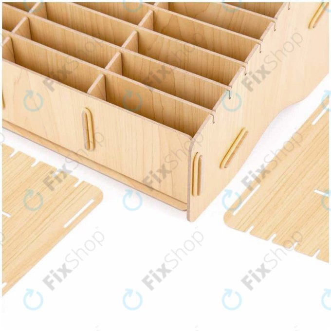 Boîte de rangement pour 24 téléphones portables pour atelier (en bois)