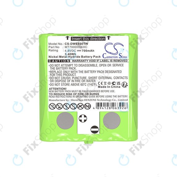 Batterie pour Detewe Outdoor Pmr a Simvalley, 700mAh, Ni-MH, 4.8V, MT700D03XXC, HQ