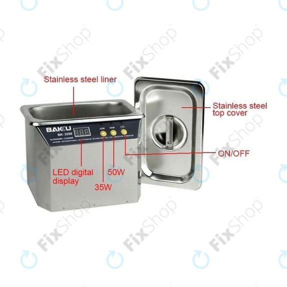 Baku BK-3550 - Nettoyeur à ultrasons en acier inoxydable - 0,5 L