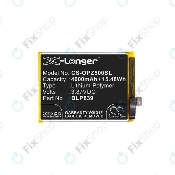 Oppo Reno 5 Z 5G CPH2211 - Batterie BLP839 4000mAh HQ