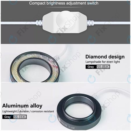 Sunshine SS-033C - Miroir anti-poussière + lumière LED réglable