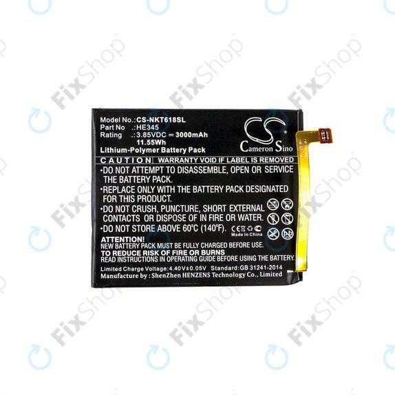 Batterie pour Nokia 6.1, 3000mAh, Li-Pol, 3.85 V, HE345, HQ