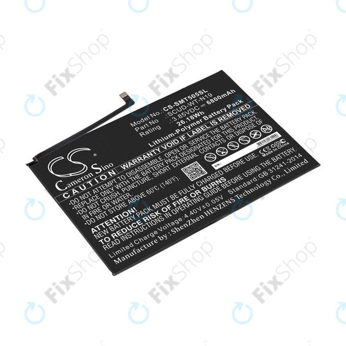 Batterie pour Samsung Galaxy Tab A7, 6800mAh, Li-Pol, 3.85V, SCUD-WT-N19, HQ