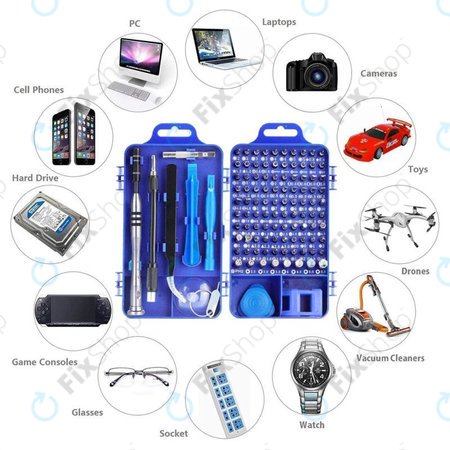 Kingsdun - Jeu de tournevis et embouts de précision pour réparation de téléphones portables, PC et électroniques 115 en 1