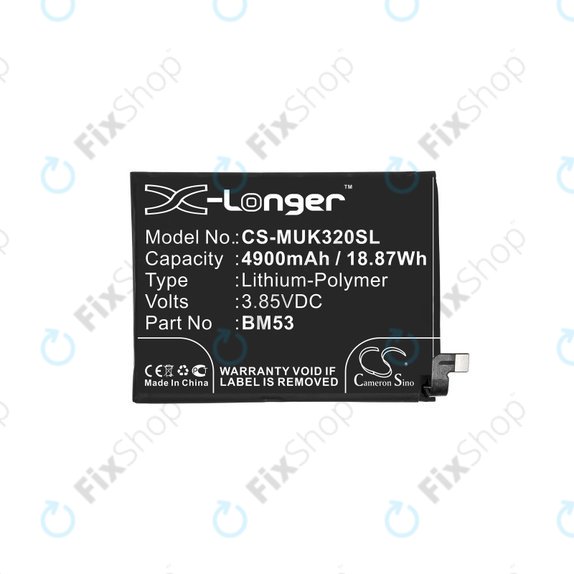 Xiaomi Mi 10T 5G, Mi 10T Pro 5G - Batterie BM53 4900mAh HQ