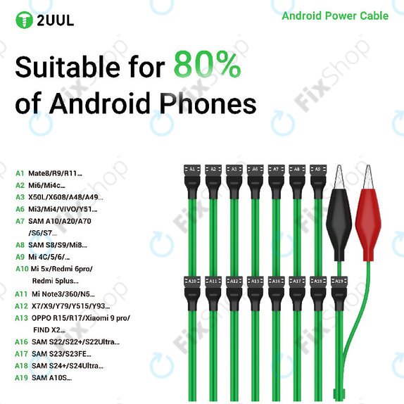 Câble d'alimentation de démarrage Android, 16-en-1, 2UUL PW04