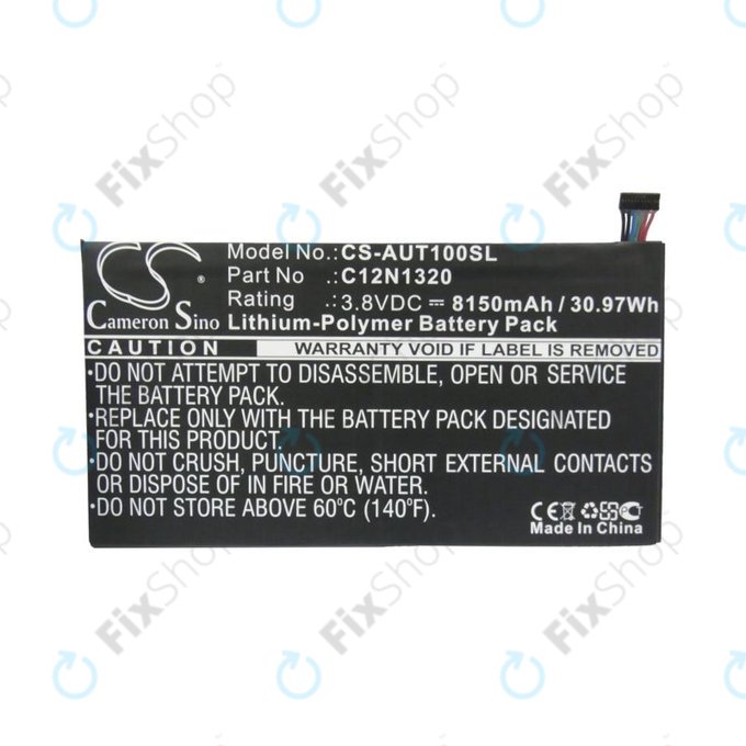 Batterie pour Asus Transformer Book T100, 8150mAh, Li-Pol, 3.8V, C12N1320, HQ