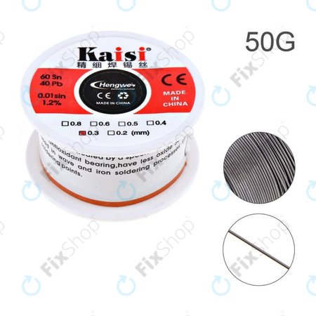Kaisi - Fil à souder pour travaux de soudage précis Sn/Pb - 0,3 mm (50 g)