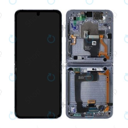 Samsung Galaxy Z Flip 4 F721B - Écran LCD + Écran Tactile + Cadre (Bleu) - GH82-29440D, GH82-30238D, GH82-30239D, GH82-29441D Genuine Service Pack