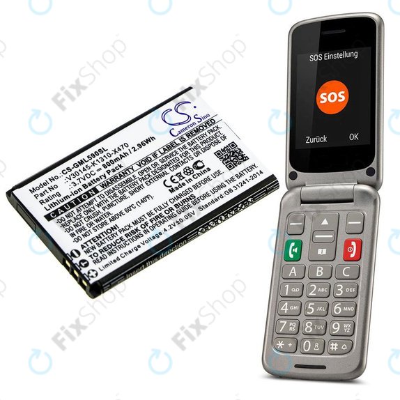 Batterie pour Saiet Lumina, Ready, Single, Brondi Amico Favoloso, Gigaset GI390, 590, 800mAh, Li-Ion, 3.7V, V30145-K1310-X470, HQ