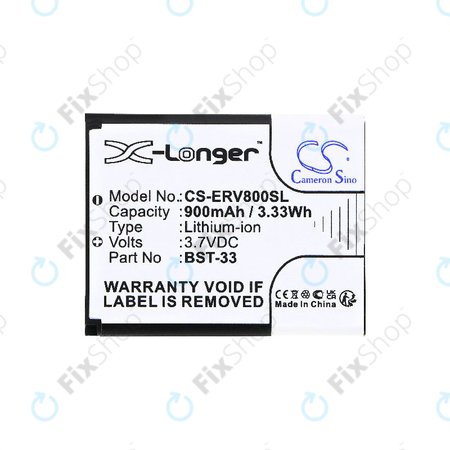 Batterie pour Sony Ericsson W595, K790i, K800i, W850i, W900i, W950i, 900mAh, Li-ion, 3.7V, BST-33, HQ