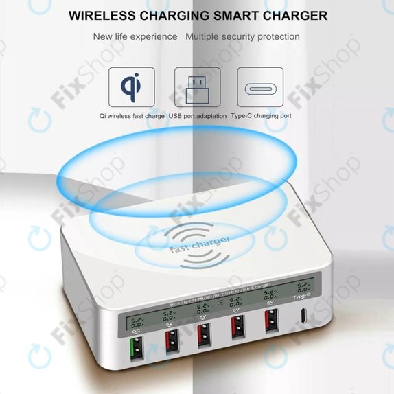 WLX-818F Station de charge de service avec USB 3.0 et USB-C