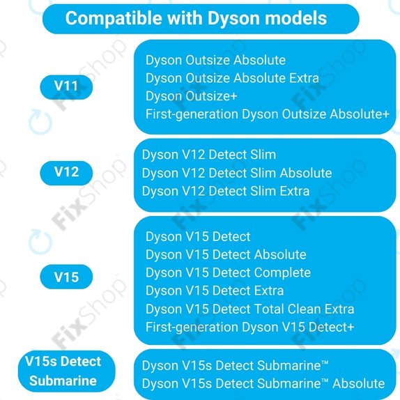 Dyson V11, V12, V15, V15s Detect Submarine - Brosse principale Slim Fluffy avec tete de nettoyage a rouleau doux