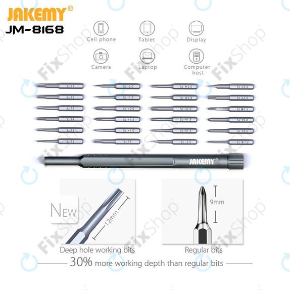 Jakemy JM-8168 - Jeu de tournevis de précision magnétiques polyvalents 24 en 1