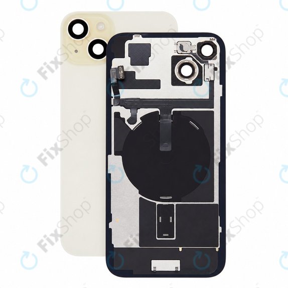Verre de coque arrière pour iPhone 15 Plus, Yellow, Pulled A