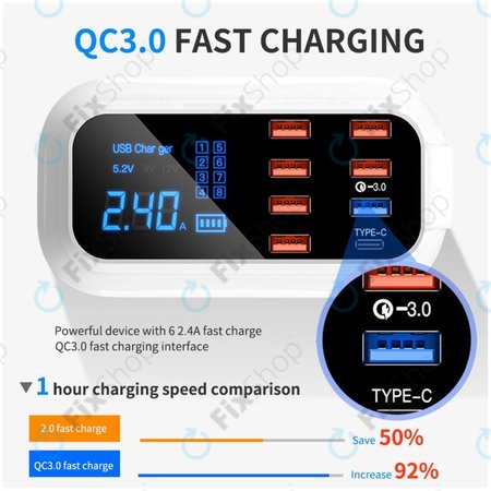 Asometech Modèle E - Station de recharge USB USB 3.0 et USB-C