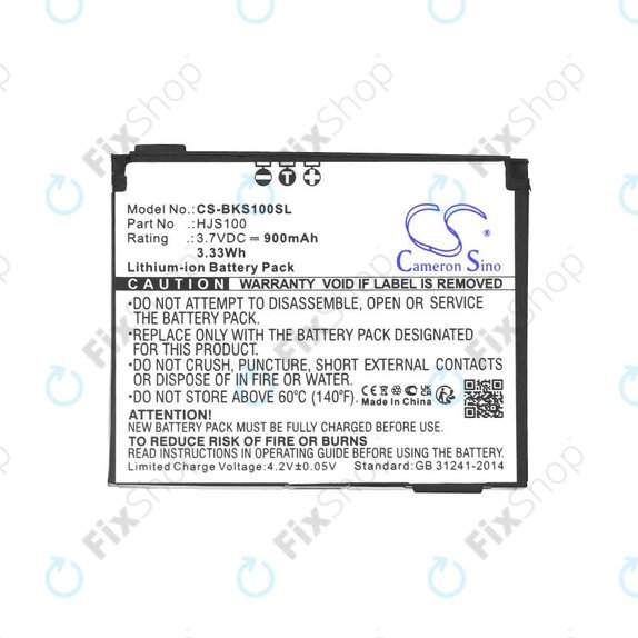 Batterie pour Becker HJS 100, HJS100, Li-Ion, 3.7V, 900mAh, HQ