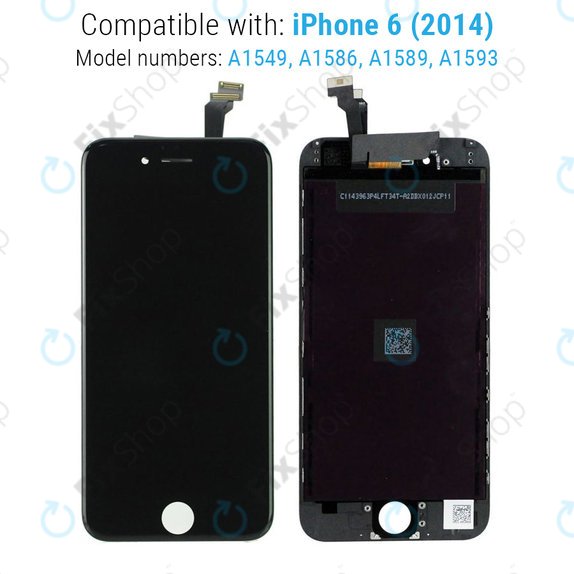 Écran pour iPhone 6, Black, Tactile avec cadre
