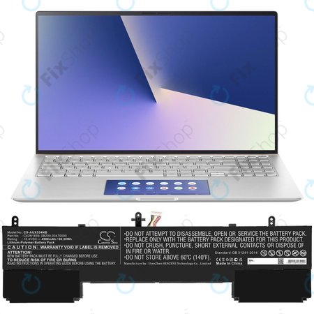 Batterie pour Asus ZenBook 15 UX534FTC, Flip 15 UX563, 4500mAh, Li-Pol, 15.4V, C42N1839, HQ