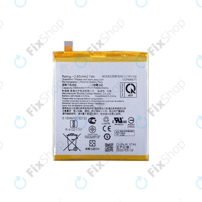 Asus ZenFone 5 ZE620KL, 5z ZS620KL - Batterie C11P1708 3150mAh