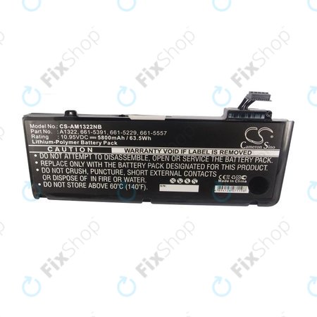 Apple MacBook Pro 13" A1278 (Mi 2009 - Mi 2012) - Batterie A1322 5800mAh HQ