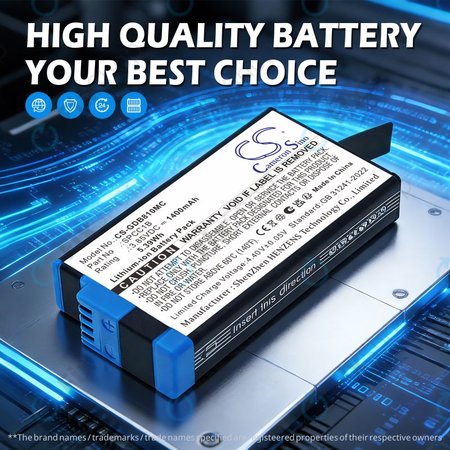 Batterie pour GoPro Max, Max 360, Acbat-001, 1400mAh, Li-Ion, 3.85V, SPCC1B, HQ